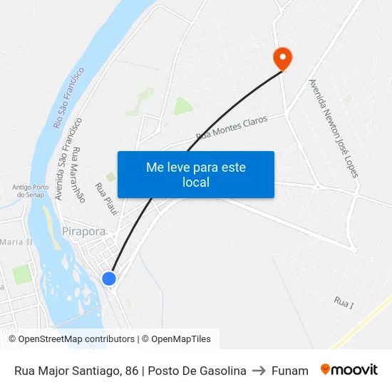 Rua Major Santiago, 86 | Posto De Gasolina to Funam map