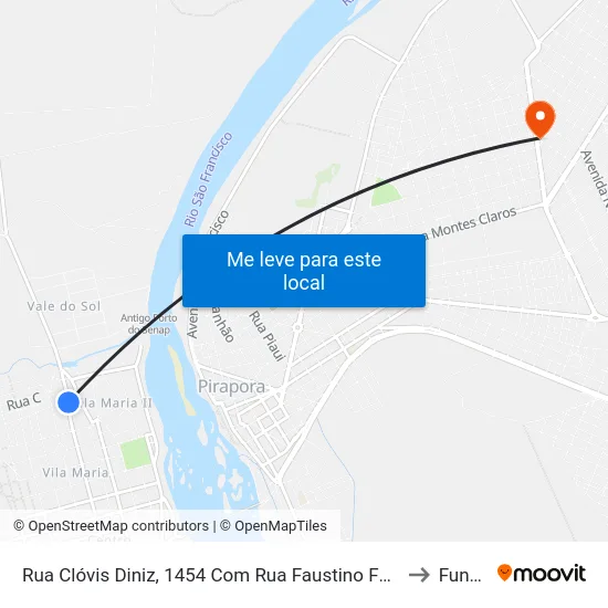 Rua Clóvis Diniz, 1454 Com Rua Faustino Fernandes to Funam map