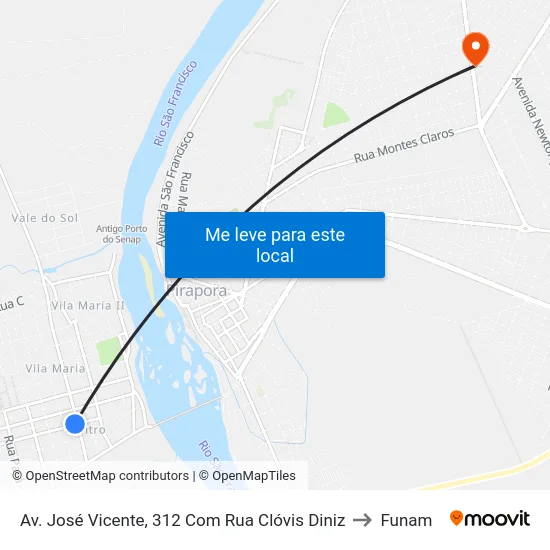 Av. José Vicente, 312 Com Rua Clóvis Diniz to Funam map