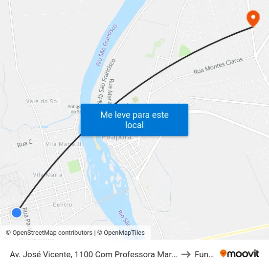 Av. José Vicente, 1100 Com Professora Maria Geralda to Funam map