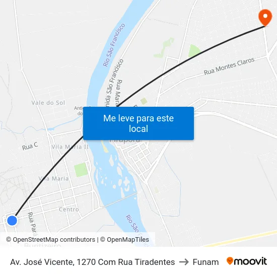 Av. José Vicente, 1270 Com Rua Tiradentes to Funam map