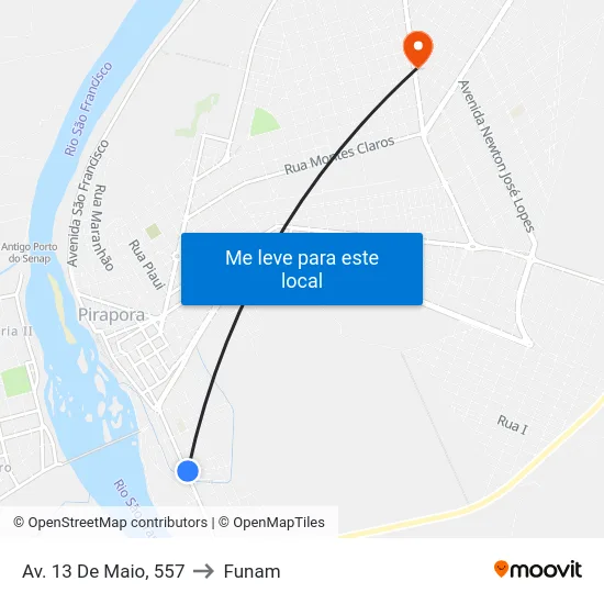 Av. 13 De Maio, 557 to Funam map