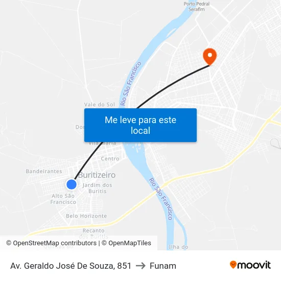 Av. Geraldo José De Souza, 851 to Funam map