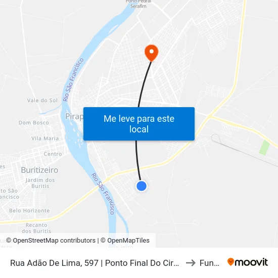 Rua Adão De Lima, 597 | Ponto Final Do Circular A to Funam map