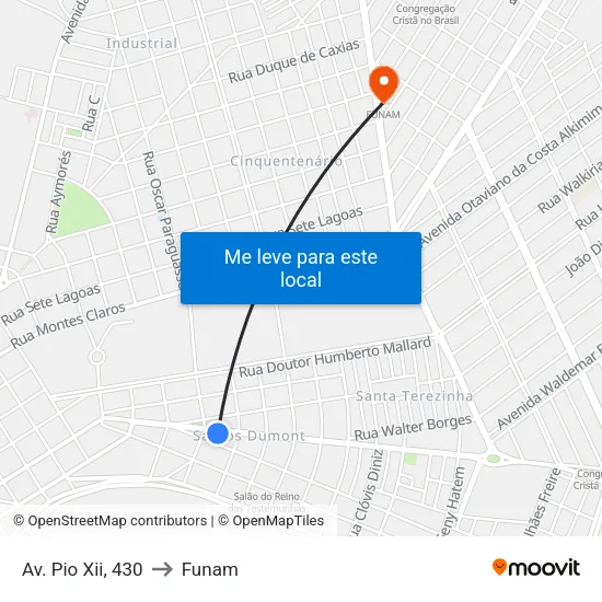 Av. Pio Xii, 430 to Funam map