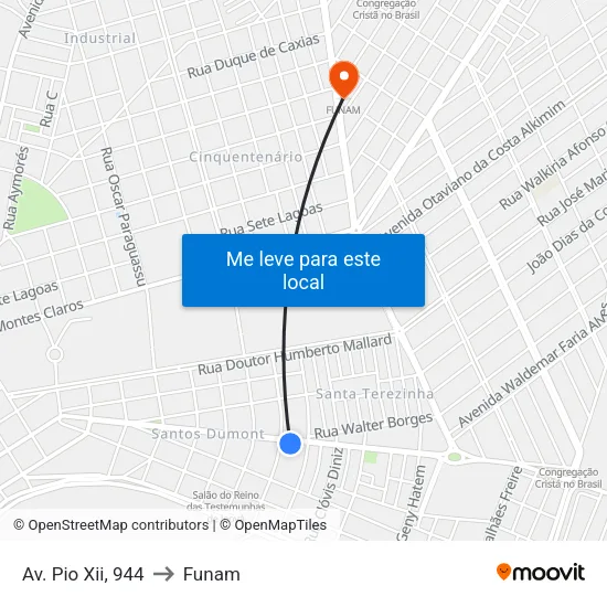 Av. Pio Xii, 944 to Funam map