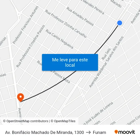 Av. Bonifácio Machado De Miranda, 1300 to Funam map