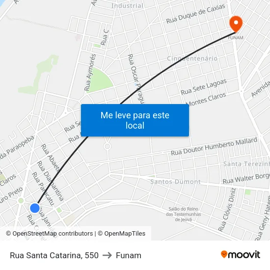 Rua Santa Catarina, 550 to Funam map