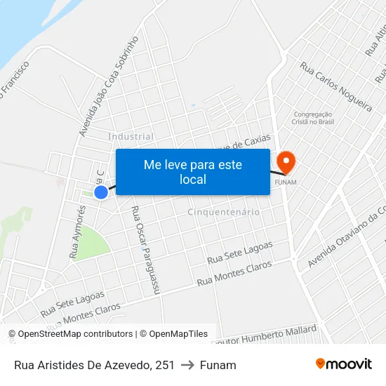 Rua Aristides De Azevedo, 251 to Funam map