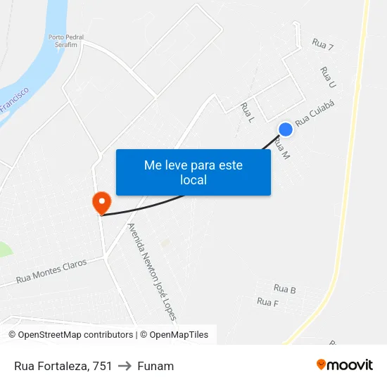 Rua Fortaleza, 751 to Funam map