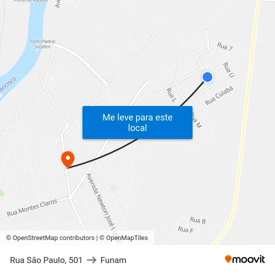 Rua São Paulo, 501 to Funam map