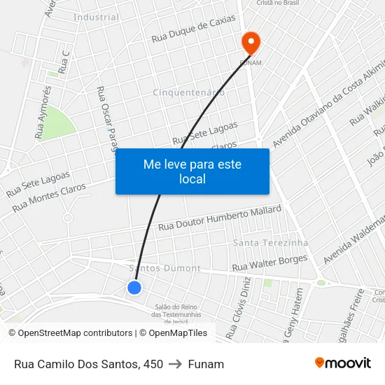 Rua Camilo Dos Santos, 450 to Funam map
