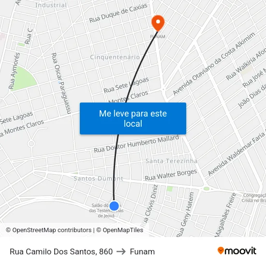 Rua Camilo Dos Santos, 860 to Funam map