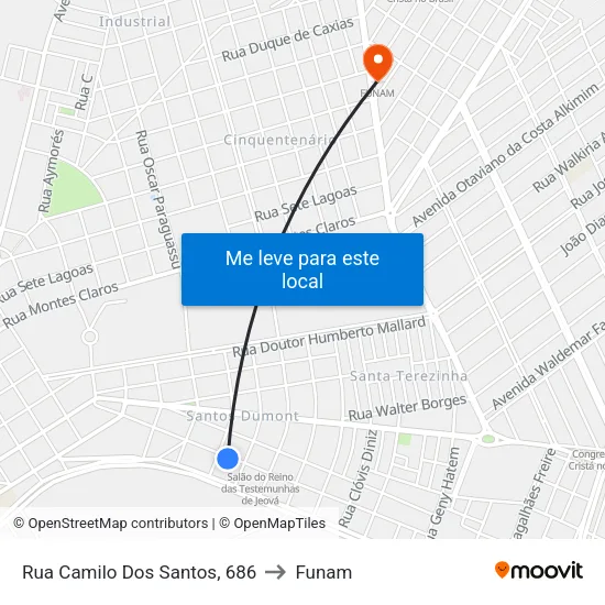 Rua Camilo Dos Santos, 686 to Funam map