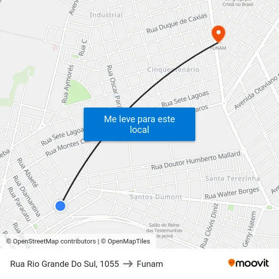 Rua Rio Grande Do Sul, 1055 to Funam map