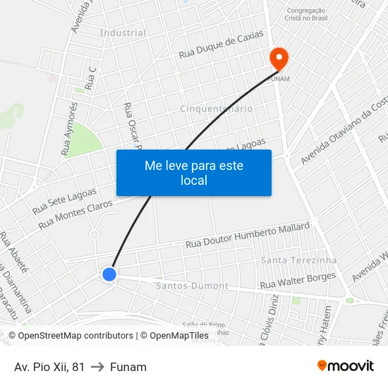 Av. Pio Xii, 81 to Funam map