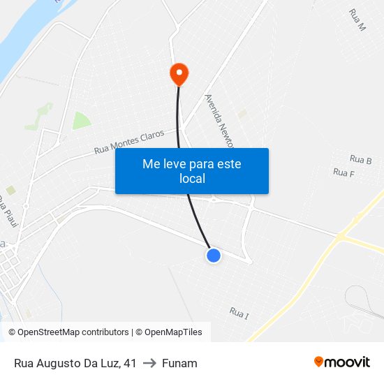 Rua Augusto Da Luz, 41 to Funam map