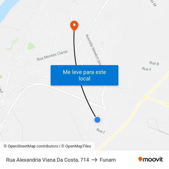Rua Alexandria Viana Da Costa, 714 to Funam map