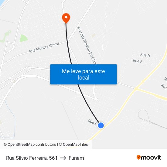 Rua Sílvio Ferreira, 561 to Funam map