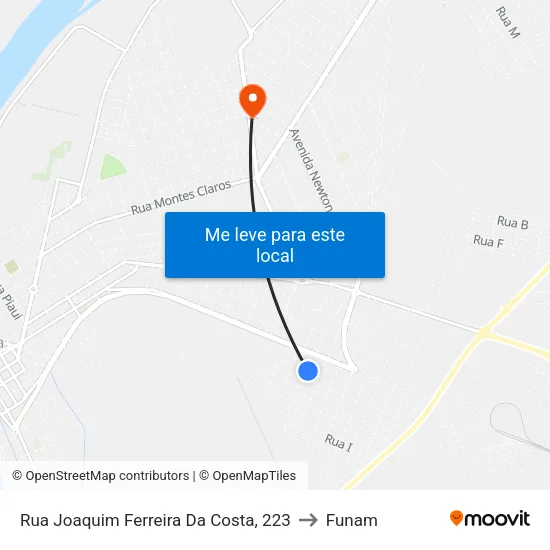 Rua Joaquim Ferreira Da Costa, 223 to Funam map