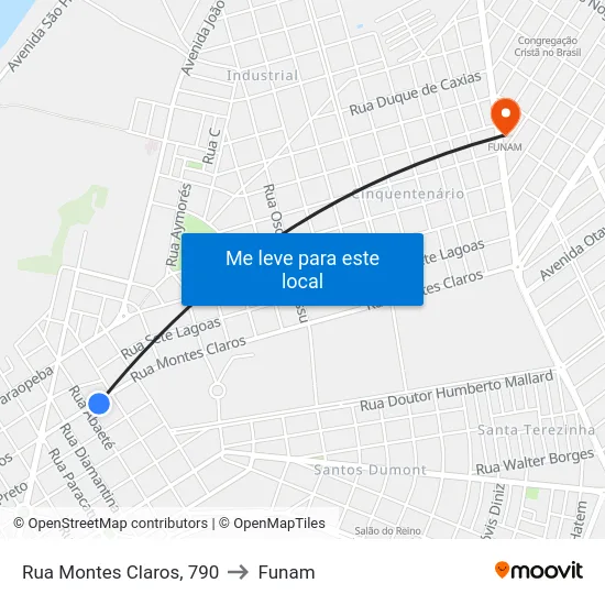 Rua Montes Claros, 790 to Funam map