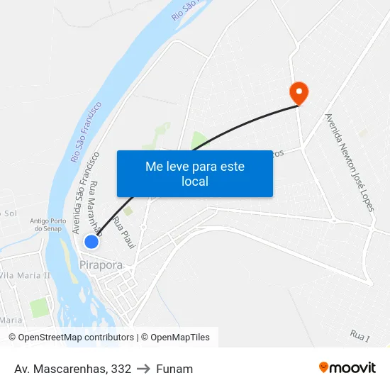 Av. Mascarenhas, 332 to Funam map