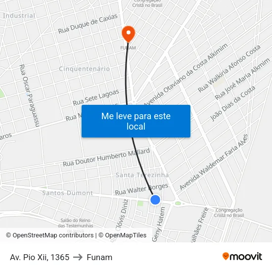 Av. Pio Xii, 1365 to Funam map