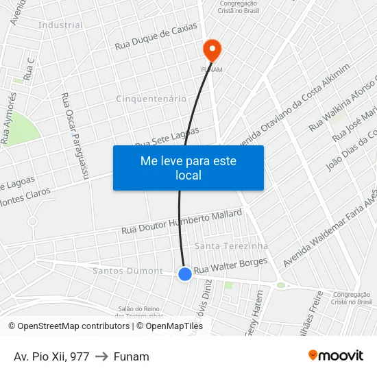 Av. Pio Xii, 977 to Funam map