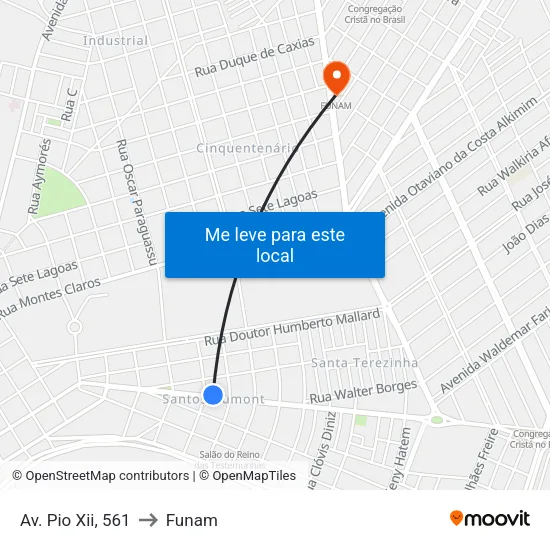 Av. Pio Xii, 561 to Funam map
