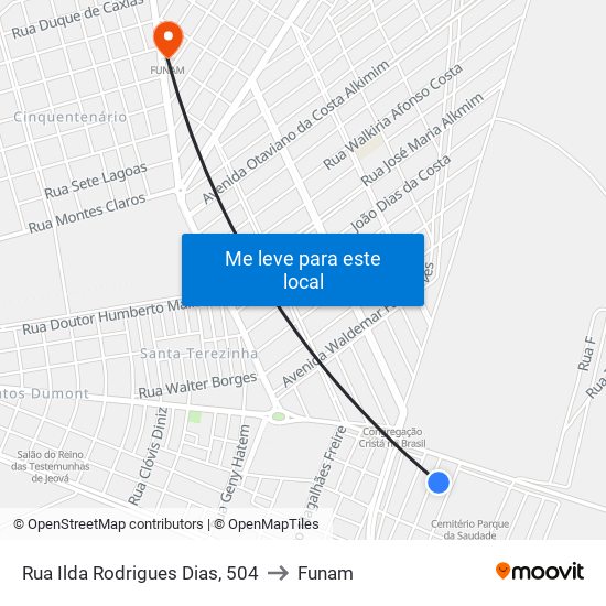 Rua Ilda Rodrigues Dias, 504 to Funam map