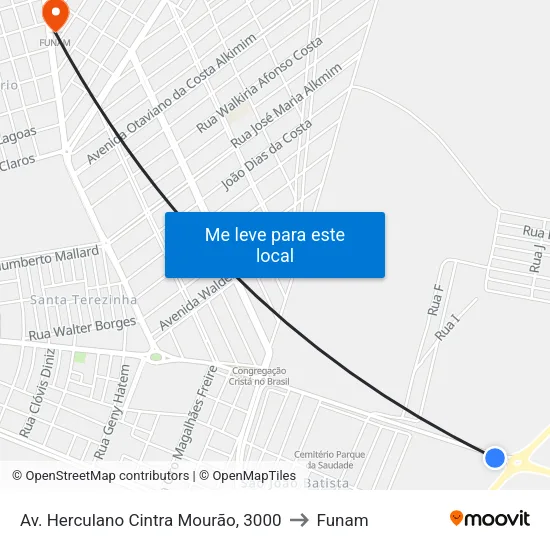 Av. Herculano Cintra Mourão, 3000 to Funam map