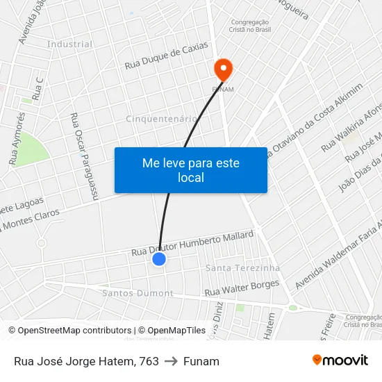 Rua José Jorge Hatem, 763 to Funam map