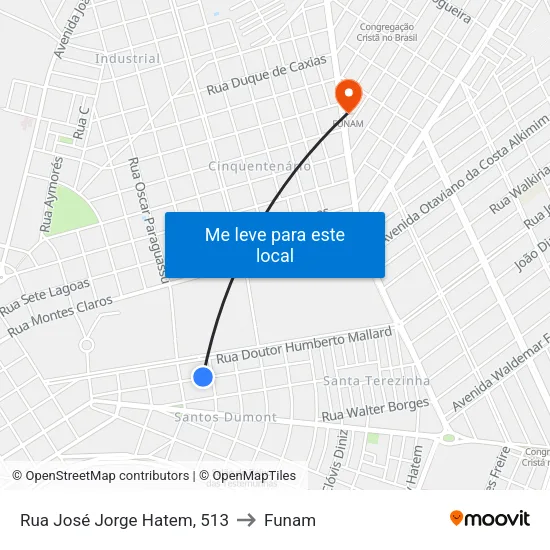 Rua José Jorge Hatem, 513 to Funam map