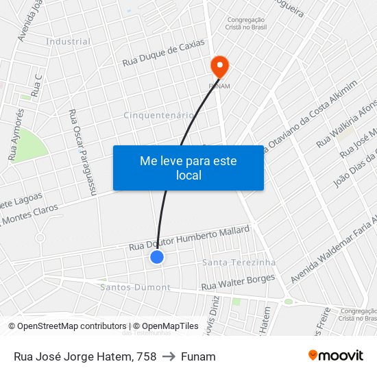 Rua José Jorge Hatem, 758 to Funam map