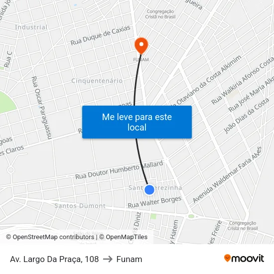 Av. Largo Da Praça, 108 to Funam map