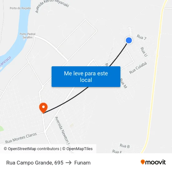 Rua Campo Grande, 695 to Funam map
