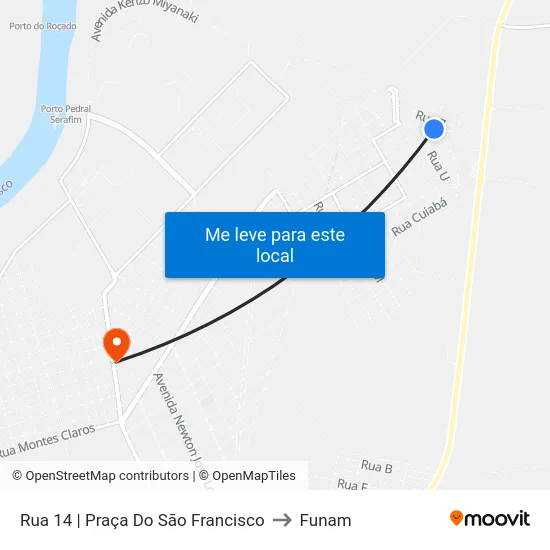 Rua 14 | Praça Do São Francisco to Funam map