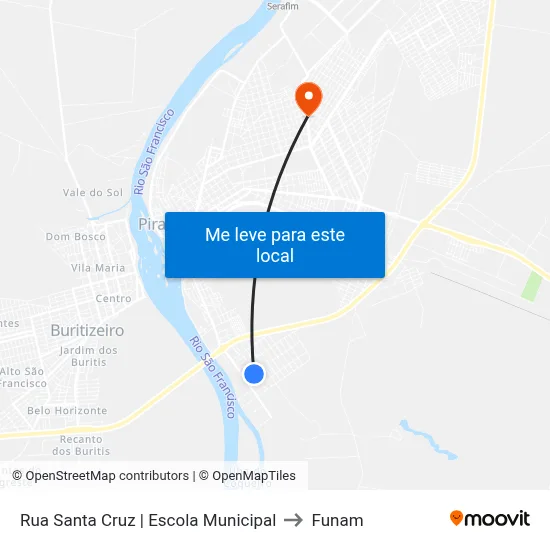 Rua Santa Cruz | Escola Municipal to Funam map