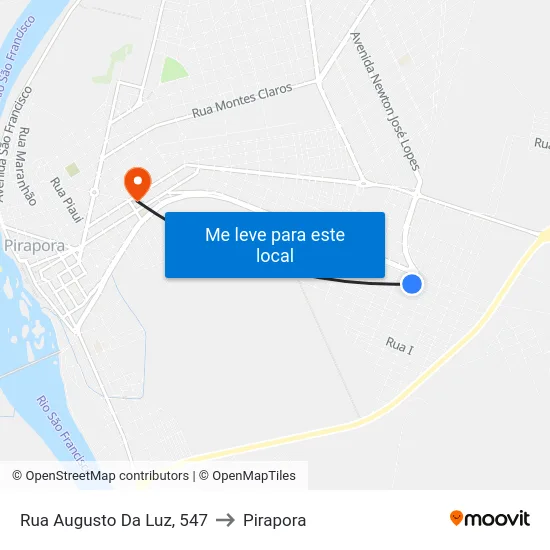 Rua Augusto Da Luz, 547 to Pirapora map