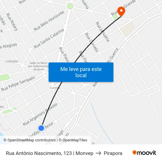Rua Antônio Nascimento, 123 | Monvep to Pirapora map