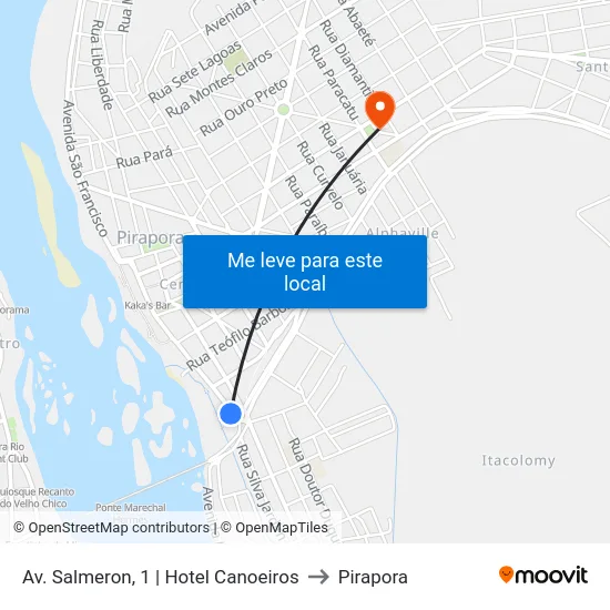 Av. Salmeron, 1 | Hotel Canoeiros to Pirapora map