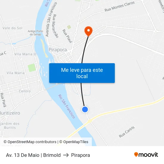 Av. 13 De Maio | Brimold to Pirapora map