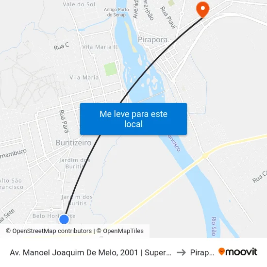 Av. Manoel Joaquim De Melo, 2001 | Supermercados Bh to Pirapora map