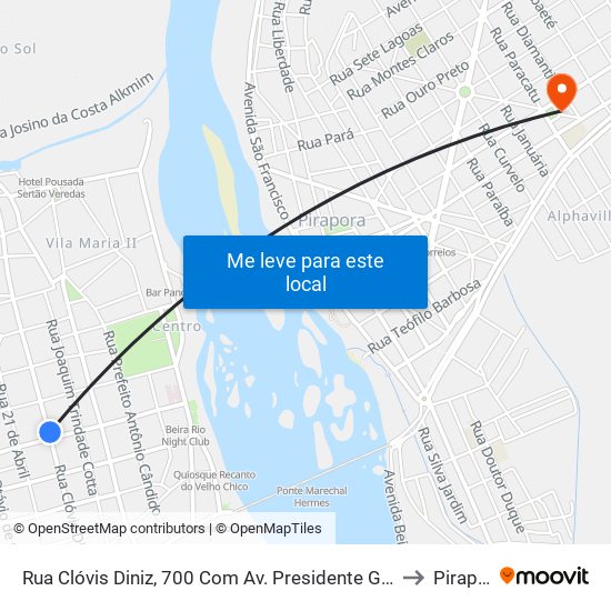 Rua Clóvis Diniz, 700 Com Av. Presidente Getúlio Vargas to Pirapora map