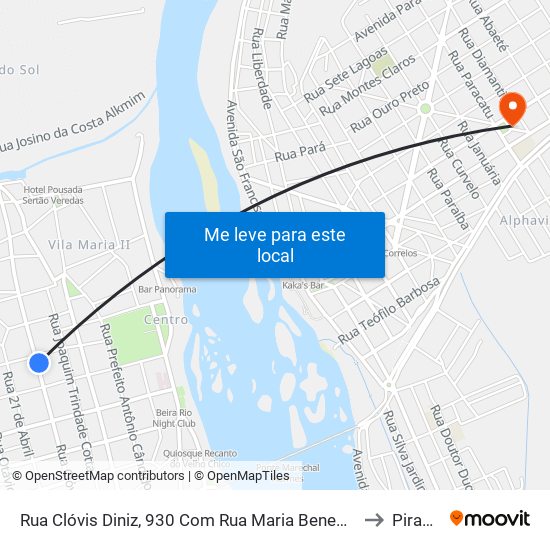 Rua Clóvis Diniz, 930 Com Rua Maria Benedita Dos Santos to Pirapora map