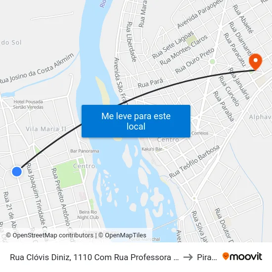 Rua Clóvis Diniz, 1110 Com Rua Professora Anísia Saliba Cordeiro to Pirapora map