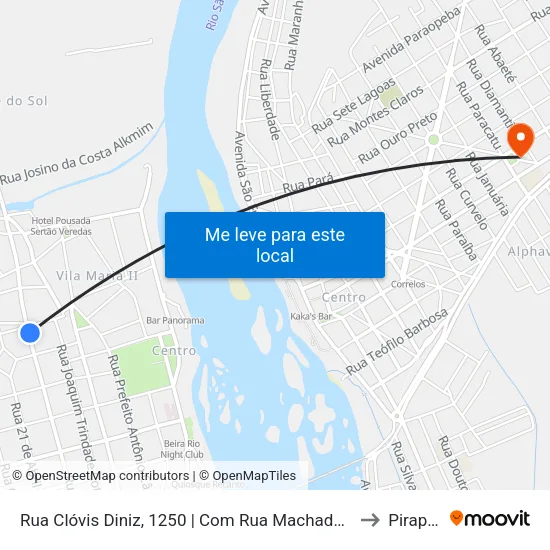 Rua Clóvis Diniz, 1250 | Com Rua Machado De Assis to Pirapora map