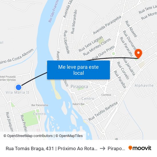 Rua Tomás Braga, 431 | Próximo Ao Rotary to Pirapora map