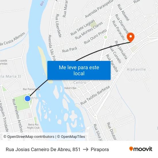 Rua Josias Carneiro De Abreu, 851 to Pirapora map