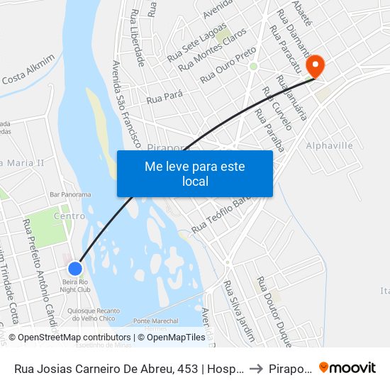 Rua Josias Carneiro De Abreu, 453 | Hospital to Pirapora map